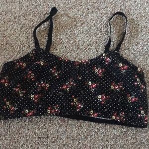 NWOT Forever21 bralette flowers and polka dots Med